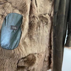 Cole Haan Collection Olive Shearling Full length Coat